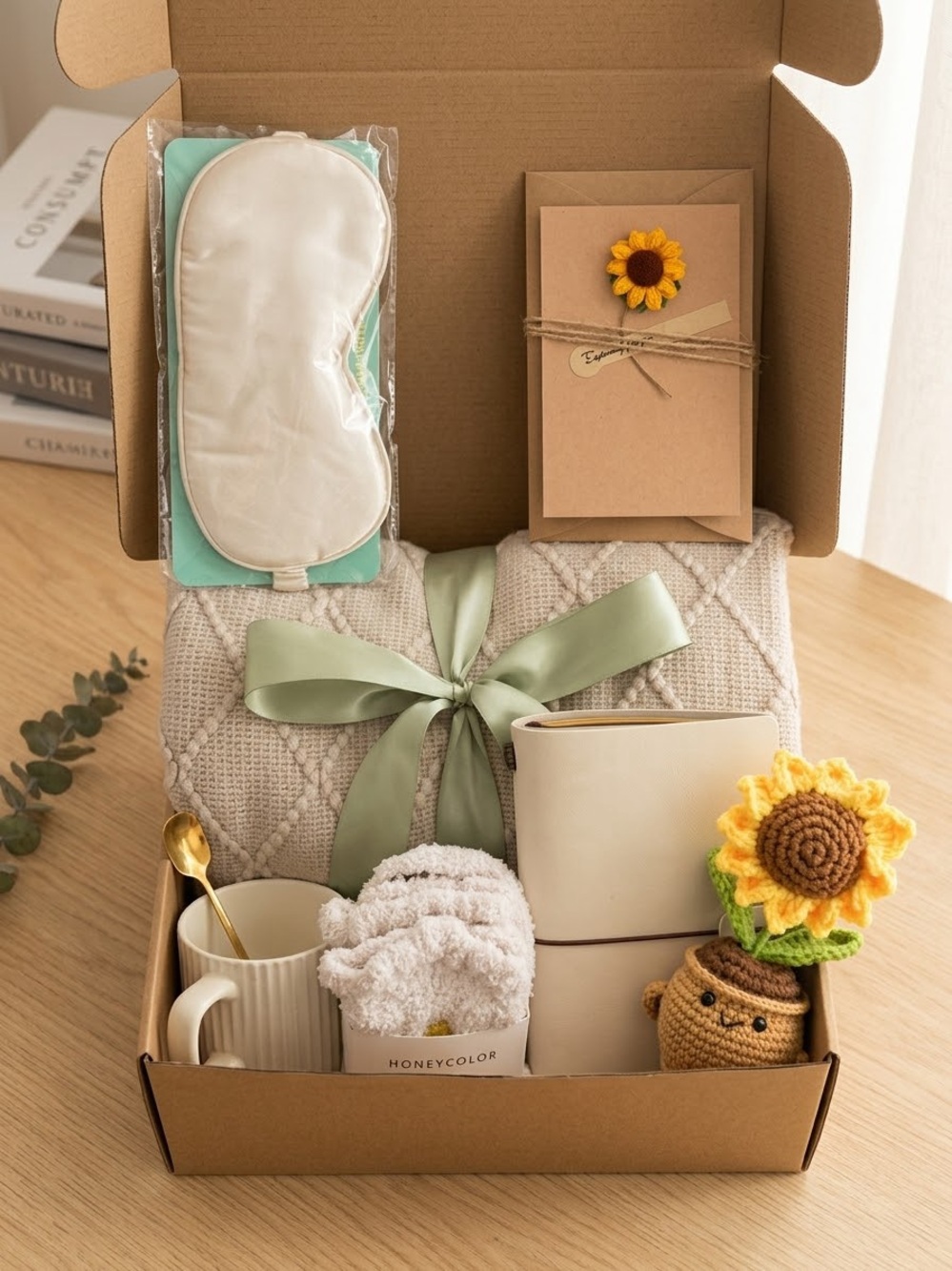 Cozy Blanket Gift Box, Care Package for Her, Hygge Gift Set, Gift Box friend